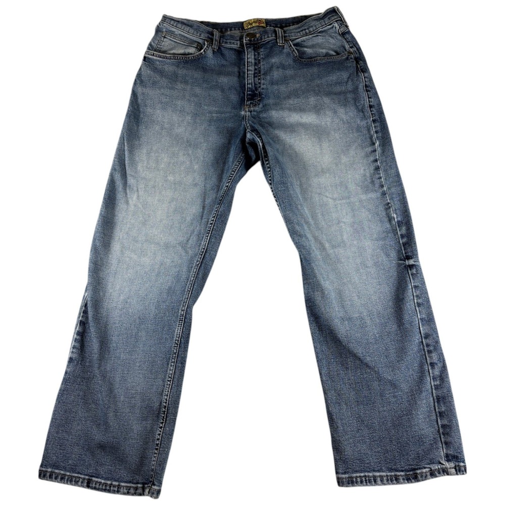 Wrangler 20X Straight Leg Jeans Mens 34x28.5 Blue Faded Rugged Western Workwear‎